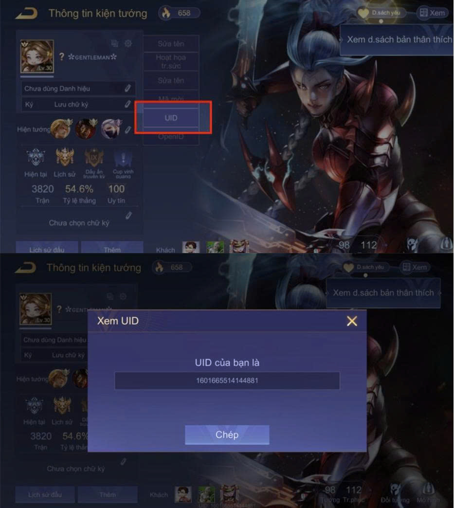 Hướng dẫn tìm UID